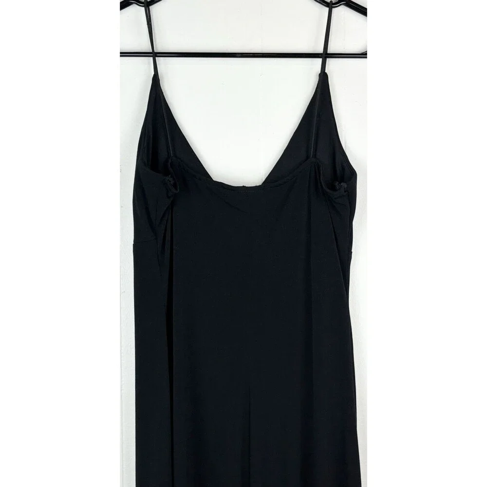 Vintage Y2K 2000s Sz Medium Black Dress Babydoll Asymmetrical City Triangles
